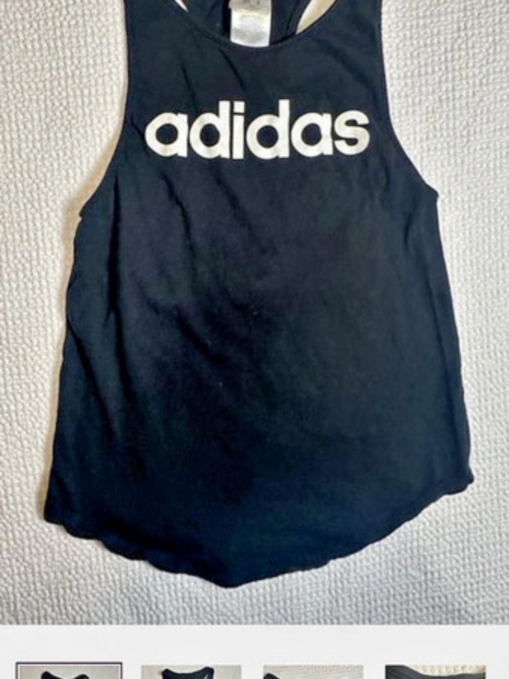 adidas Essentials Linear Logo Tank Top Black